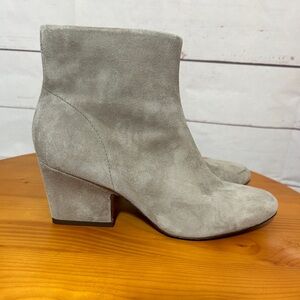 Johnston & Murphy Womens size 9 Danni Gray Suede Ankle Boots Block Heel